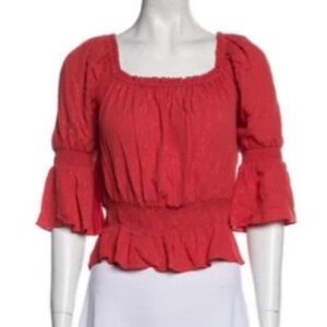 Rachel Zoe Coquette Shirred Waist and Sleeves with 3/4 Sleeves